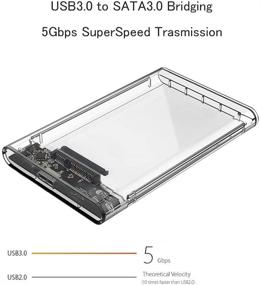 img 1 attached to 📁 Reletech 2.5" External Hard Drive Enclosure: SATA to USB 3.1 Tool-Free Clear Case for 2.5 Inch SSD & HDD - Supports UASP SATA