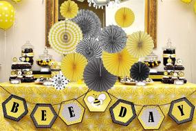 img 3 attached to Decoration Backdrop Bumblebee Birthday Centerpieces Party Decorations & Supplies