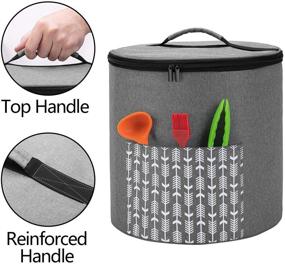 img 2 attached to 👩 Yarwo 6 Quart Instant Pot Dust Cover with Pockets - Gray with Arrow Design