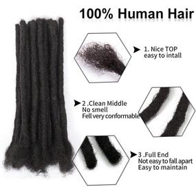 img 3 attached to Brinbea 20 Strands 8 inch Dreadlock Extensions: Authentic Human Hair Handmade - Ideal Thickness for Permanent Dreadlocks on Men/Women