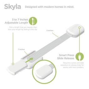 img 1 attached to 👶 SKYLA HOMES Baby Locks (8-Pack) - Child Safety Cabinet Proofing with 3M Adhesive, Easy Installation, No Screws or Magnets - Ideal for Furniture, Kitchen, Ovens, and Toilet Seats