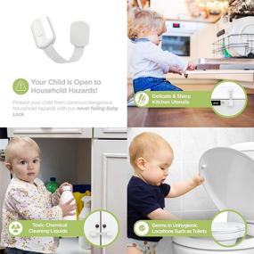 img 3 attached to 👶 SKYLA HOMES Baby Locks (8-Pack) - Child Safety Cabinet Proofing with 3M Adhesive, Easy Installation, No Screws or Magnets - Ideal for Furniture, Kitchen, Ovens, and Toilet Seats