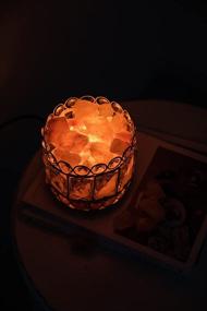 img 3 attached to 🌸 Himalayan Pink Salt Lamp, Crystal Rock Night Light with UL Certified Brightness Control Dimmer Switch, Metal Base & Salt Lamp Bulb, 4.6 lbs - Natural and Organic