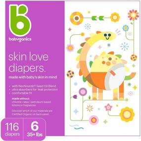img 4 attached to 👶 Babyganics Ultra Absorbent, Unscented Size 6 Diapers (35 lbs+), 116 Count – Chlorine-Free, Latex-Free Option