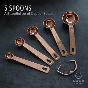 img 2 attached to 🥄 Versatile 9 Piece Copper Stainless Steel Measuring Cups and Spoons Set for Precise Dry and Liquid Measurements in Cooking and Baking