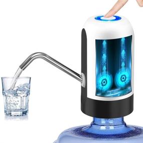 img 4 attached to 🌊 Myvision Water Bottle Pump: Portable USB Charging Automatic 5 Gallon Water Dispenser Switch - White