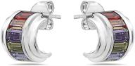 sterling silver zirconia huggie earrings girls' jewelry in earrings logo