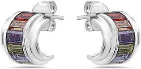 img 4 attached to Sterling Silver Zirconia Huggie Earrings Girls' Jewelry in Earrings