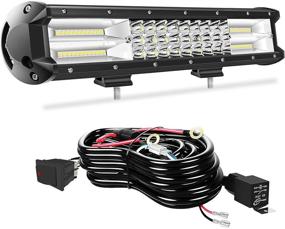 img 4 attached to 🔦 High-Performance LED Light Bar: 15 Inch, Triple Row, 216W, 21600LM, Spot Flood Combo Beam - Ideal for Pickup Trucks, Jeeps, ATVs, UTVs, SUVs, and Boats - Includes Wiring Kit