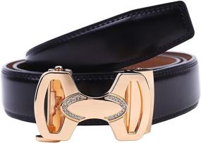 img 4 attached to Genuine Leather Men's Belt Accessories: Diamond Automatic Business