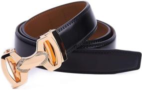 img 1 attached to Genuine Leather Men's Belt Accessories: Diamond Automatic Business