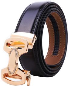 img 3 attached to Genuine Leather Men's Belt Accessories: Diamond Automatic Business