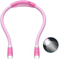 📚 amir upgraded led neck reading light: 3 brightness levels, bendable arms, rechargeable - perfect for reading, knitting, camping, repairing (pink) логотип