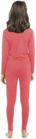 img 1 attached to Cozy and Warm: Girls' Fleece Lined Thermal Underwear Set - Long Johns Base Layer for Kids