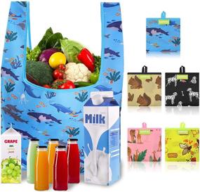 img 4 attached to 🌿 HIPPIH 5 Pack Eco-Friendly Reusable Grocery Bags