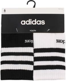 img 2 attached to 🧦 Набор из 6 пар носков Adidas Youth 3 Stripe: Лучшая одежда для активных детей, рекомендованная для мальчиков