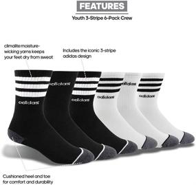 img 1 attached to 🧦 Adidas Youth 3 Stripe Socks 6 Pack: Top-rated Boys' Clothing for Active Kids