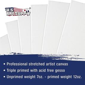 img 1 attached to US Art Supply Multi-Pack - Set of 2 Each, 4x4, 5x7, 8x10, 9x12, 11x14 Sizes. High-Quality Small Primed Gesso Artist Stretched Canvas (12oz)