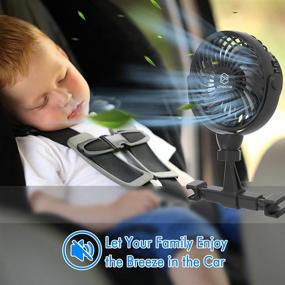 img 2 attached to 🚗 USB-Powered Battery Operated Car Fan with Retractable Clip Holder: A 360° Adjustable Cooling Solution for Back Seat Passengers, Perfect for Babies, Drivers, and Pets