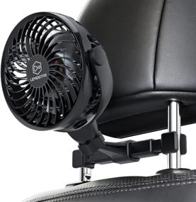 img 4 attached to 🚗 USB-Powered Battery Operated Car Fan with Retractable Clip Holder: A 360° Adjustable Cooling Solution for Back Seat Passengers, Perfect for Babies, Drivers, and Pets