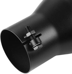 img 1 attached to 🚗 A-KARCK Exhaust Tip: 3.5 Inch Inlet, 5 Inch Outlet, 12 Inch Long - Black Coated, Stainless Steel Finish for Truck Tailpipe