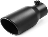 🚗 a-karck exhaust tip: 3.5 inch inlet, 5 inch outlet, 12 inch long - black coated, stainless steel finish for truck tailpipe logo