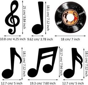 img 3 attached to 🎵 43-Piece Music Party Decorations Set: Music Notes Cutouts, Musical Notes Silhouettes, Record Cutouts, Rock and Roll for 50's Theme Party, Music Party Favors, Baby Shower, School Bulletin Board, Craft Decor