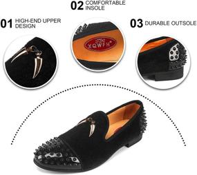 img 2 attached to 👞 Men's Leather Embroidered XQWFH Leopard Loafers Shoes