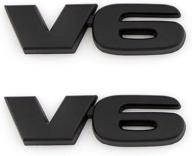 🚘 enhance your car's style with upauto metal v6 emblem fender trunk badge sticker decal - black (2 pcs) logo