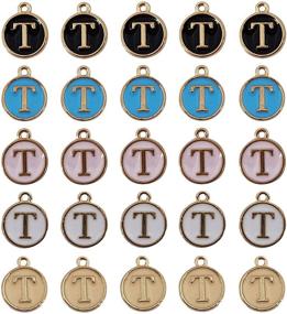 img 3 attached to 🔤 25-Piece Metal Letter T Charms with Enamel Finish – Perfect for Necklace and Bracelet Making Crafts