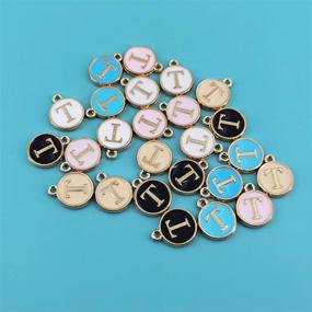 img 2 attached to 🔤 25-Piece Metal Letter T Charms with Enamel Finish – Perfect for Necklace and Bracelet Making Crafts