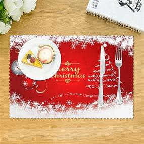 img 1 attached to ❄️ Snowflake Christmas Placemats: Festive Dinnerware Decorations for the Holiday