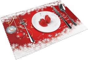 img 2 attached to ❄️ Snowflake Christmas Placemats: Festive Dinnerware Decorations for the Holiday