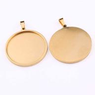 📿 10pcs stainless steel cabochon base settings - 20mm, 25mm, 30mm round cameo pendant trays for diy jewelry making - blank bezels for necklaces (30mm gold) logo