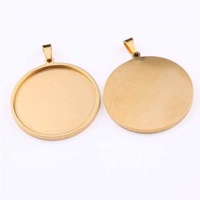 img 4 attached to 📿 10pcs Stainless Steel Cabochon Base Settings - 20mm, 25mm, 30mm Round Cameo Pendant Trays for DIY Jewelry Making - Blank Bezels for Necklaces (30mm Gold)