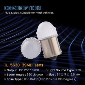 img 2 attached to 🔆 EverBrightt 1156 BA15S 5630 SMD 1141 7506 LED лампы поворотного сигнала хвостовых фонарей лампы заднего хода автомобиля Замена светодиодной лампы постоянного тока 12 В белого цвета - упаковка из 10шт