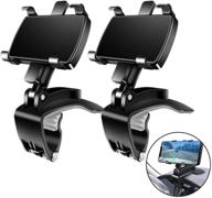 360 degree rotation car phone mount, [2 pack] fonken dashboard clip mount cell phone holder compatible for iphone 11 13 /12 pro max 8 8plus samsung s10 s9 s8 and 4-7 inch smartphones logo