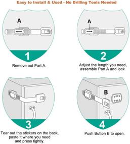 img 2 attached to Childproofing Cabinet Latches: Vmaisi Multi-Use Adhesive Straps Locks (12-Pack) - Baby Proof Your Drawers, Fridge, Dishwasher, Toilet Seat, Cupboard, Oven, Trash Can - No Drilling Needed!