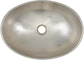 img 2 attached to 💧 19-inch Nickel Hammered Handcrafted Above Counter Vessel Sink - Sinkology SB305-19N Hobbes