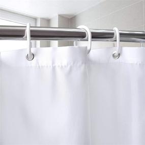 img 3 attached to Aoohome 72x78 Inch Extra Long Fabric Shower Curtain: Waterproof, Hotel Quality with Hooks - White, 72x78 Inch