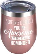 🥂 alexanta women's inspirational wine tumbler - ideal for congratulations, employee appreciation, encouragement, and boss gifts – sometimes you forget you're awesome логотип