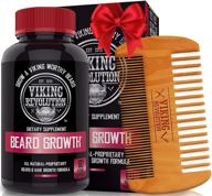 🧔 viking revolution men’s beard growth vitamin supplement tablets: potent pills for maximum facial hair growth - includes beard comb logo