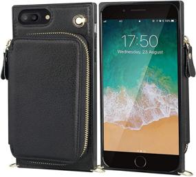 img 3 attached to Stylish and Functional KIHUWEY iPhone 11 Crossbody Wallet Case - PU Leather with Credit Card Holder, Wrist Strap, and Kickstand - Black