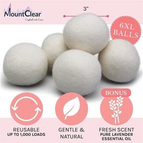 img 3 attached to 🐑 Mighty Mountclear Wool Dryer Balls with Lavender Scented Oil – All Natural, Chemical Free & Hypoallergenic Fabric Softener – Save Time, Money, and Energy with Reusable Washer Balls – Shorten Drying Time with Laundry Balls