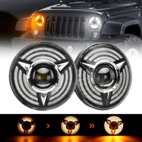 img 4 attached to 🚗 Suparee 7 Inch LED Triple Halo Headlights with Amber Sequential Turn Signal for Wrangler JK JKU TJ LJ CJ Hummber H1 H2 (Pair) - Upgrade Your Vehicle's Style and Safety!