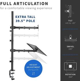 img 3 attached to 🖥️ VIVO Laptop and LCD Monitor Stand up Desk Mount: Extra Tall Adjustable Stand for Laptops up to 17 inches - STAND-V012C