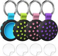 airtag case compatible apple air tag keychain cover double color silicone protective holder for airtags finder tracker accessories key dog cat pet collar wallet with screen protector logo