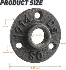 img 1 attached to 🛠️ Home TZH 10-Pack 3/4" Malleable Iron Floor Flanges for DIY Industrial Vintage Furniture and Shelving Decoration