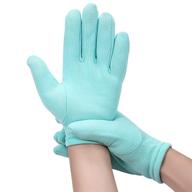 moisturizing gloves with silicone & gel spa technology – ultimate hand care for cracked and dry skin. ideal for men and women - light blue logo