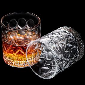 img 1 attached to PARACITY 9.5 oz Whiskey Glasses Set of 2 - Crystal Old Fashioned Tumbler Rocks Glass for Bourbon, Scotch, Cocktails, Wine - Ideal Birthday Gift for Men